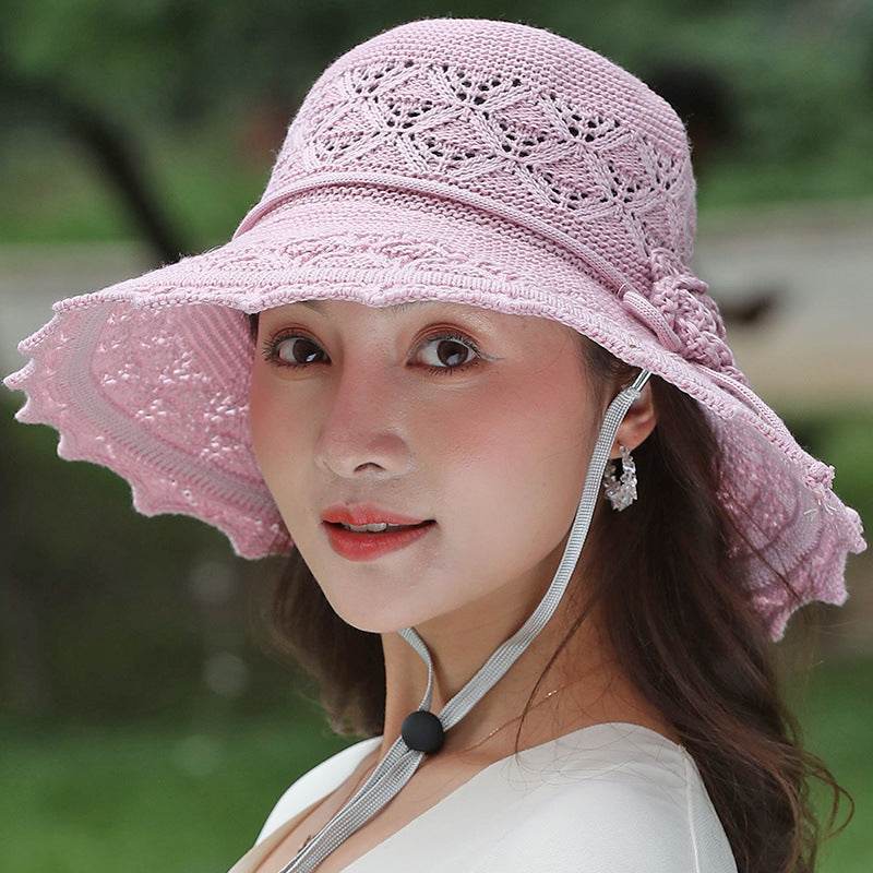 New Summer Outdoor Sunshade UV Protection Wide Brim Crotchet Sun Hat with neck flap for women - www.Shopthatapp.com