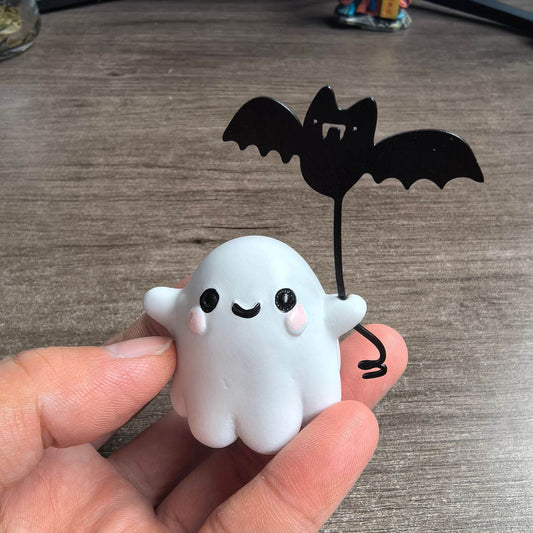 Mini Ghost Walking Dog Statue Halloween Decoration - www.Shopthatapp.com