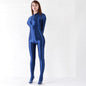 Front Zipper Spandex Nylon Full Bodysuit Zentai Shinny Jumpsuit with Triple-Zipper - www.Shopthatapp.com