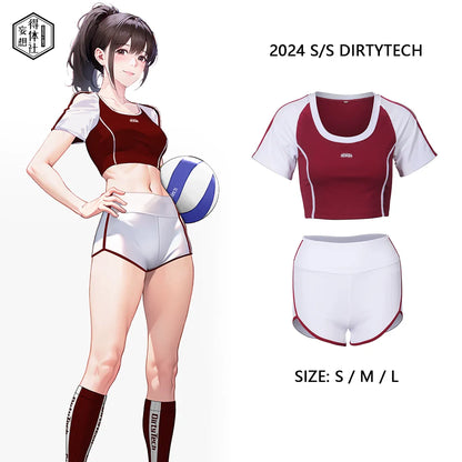 Anime Style 3-Piece Short Gymnastics Uniform Volleyball Sports Activewear - www.Shopthatapp.com