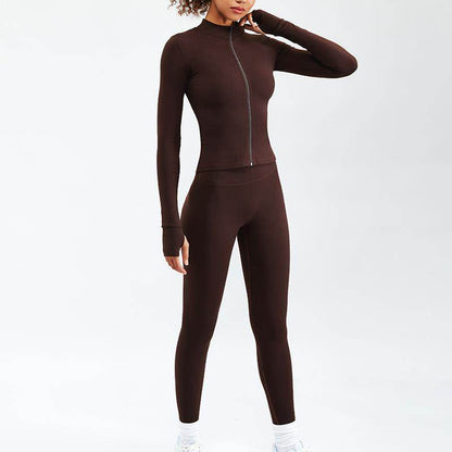 2pcs set Nude Feel Workout Outfit set Gym Clothes for women - www.Shopthatapp.com