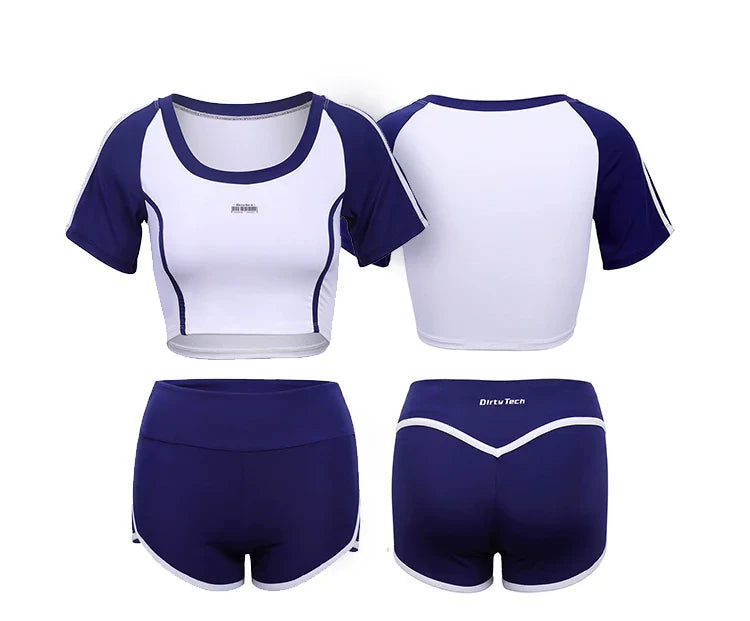 Anime Style 3-Piece Short Gymnastics Uniform Volleyball Sports Activewear - www.Shopthatapp.com