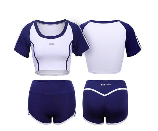 Anime Style 3-Piece Short Gymnastics Uniform Volleyball Sports Activewear - www.Shopthatapp.com