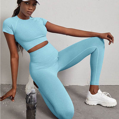 2pcs Quick-drying Workout Clothes High Waist Hip Lift Yoga Gym clothes for women - www.Shopthatapp.com