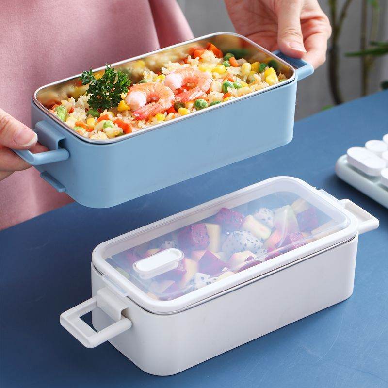 Portable Stainless Steel Double Layer Kids Lunch Box - www.Shopthatapp.com