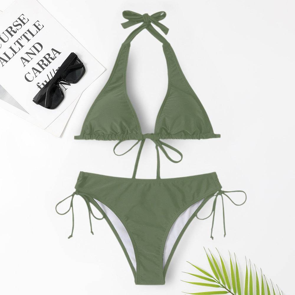 Sexy Bikini Swimsuit Strap Solid Color - www.Shopthatapp.com