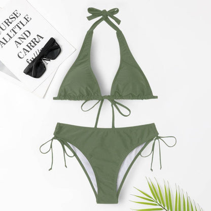 Sexy Bikini Swimsuit Strap Solid Color - www.Shopthatapp.com