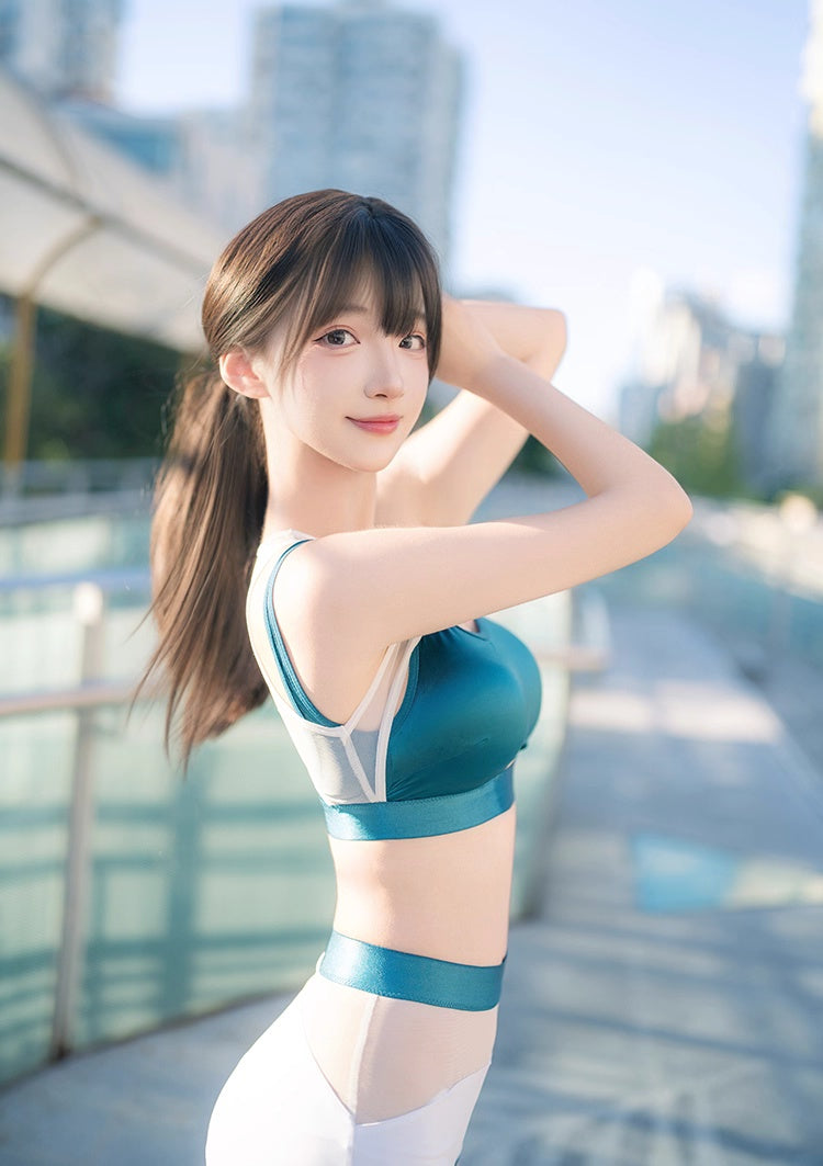 Anime Style Short Gymnastics Uniform Sheer Mesh Volleyball Sports Activewear - www.Shopthatapp.com