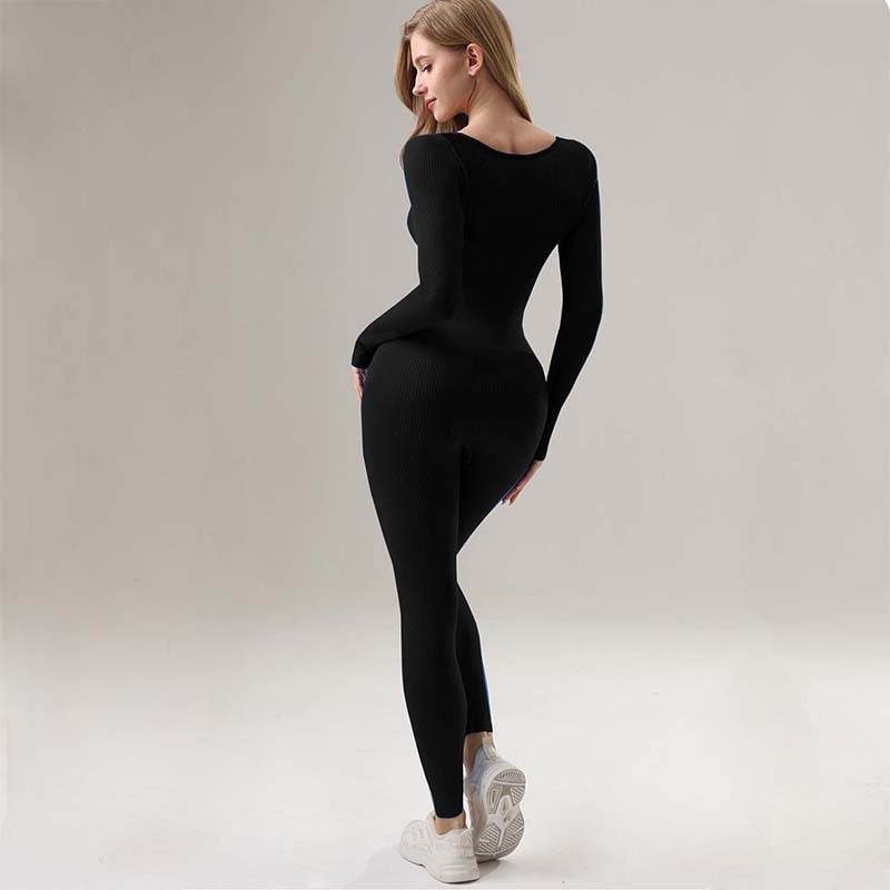 Yoga Jumpsuit & Workout Clothes Slim Thread Long Sleeve Yoga Jumpsuit - www.Shopthatapp.com