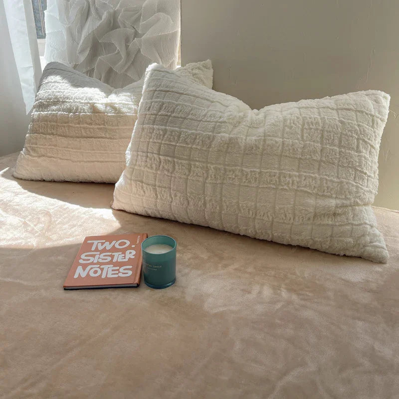 Rabbit Plush Four-piece Set Thickened Milk Fiber Sheets Coral Fleece Duvet Cover - www.Shopthatapp.com