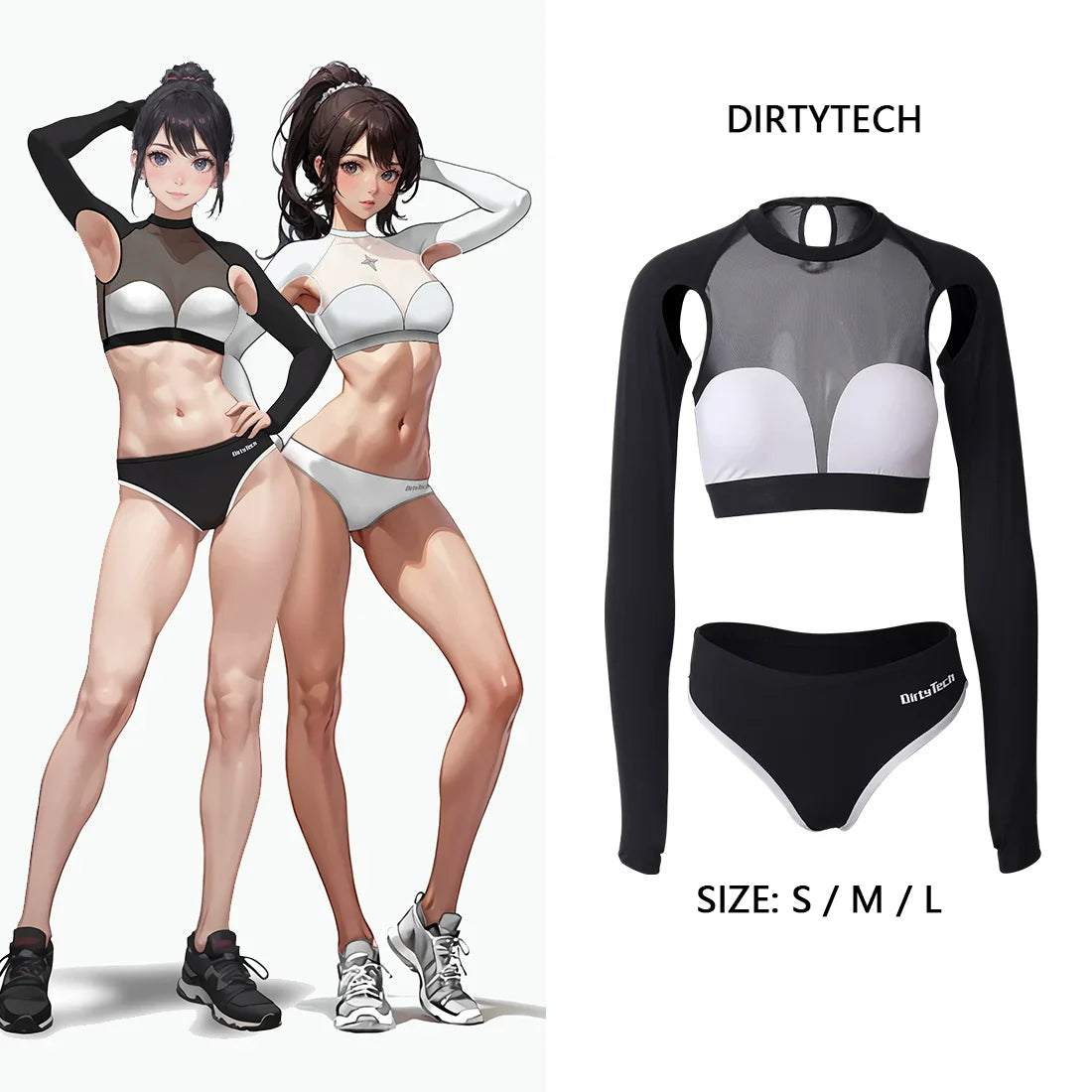 Anime Style The Beluga Whale Long-sleeved Sports Suit Gymnastics Suit Sexy Active Wear - www.Shopthatapp.com