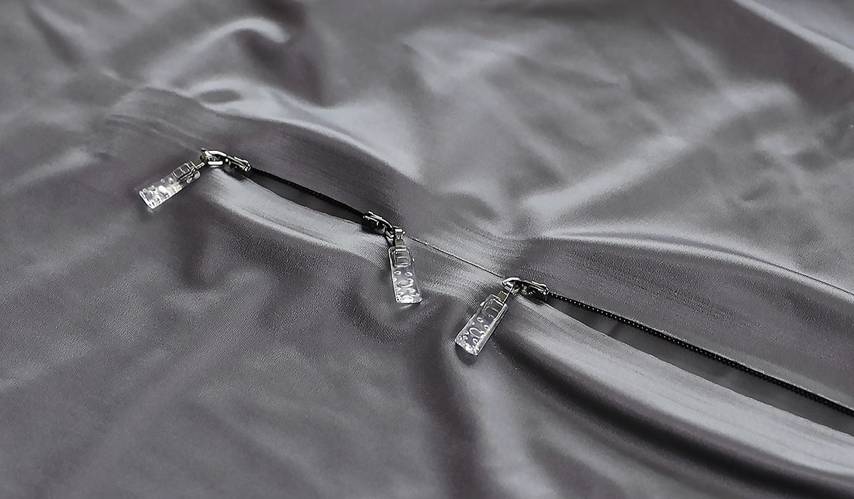 Front Zipper Spandex Nylon Full Bodysuit Zentai Shinny Jumpsuit with Triple-Zipper - www.Shopthatapp.com