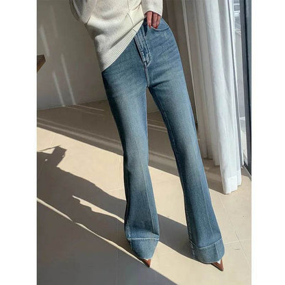 French Style Temperament Retro Washed Baggy Jeans Pant For Women - www.Shopthatapp.com