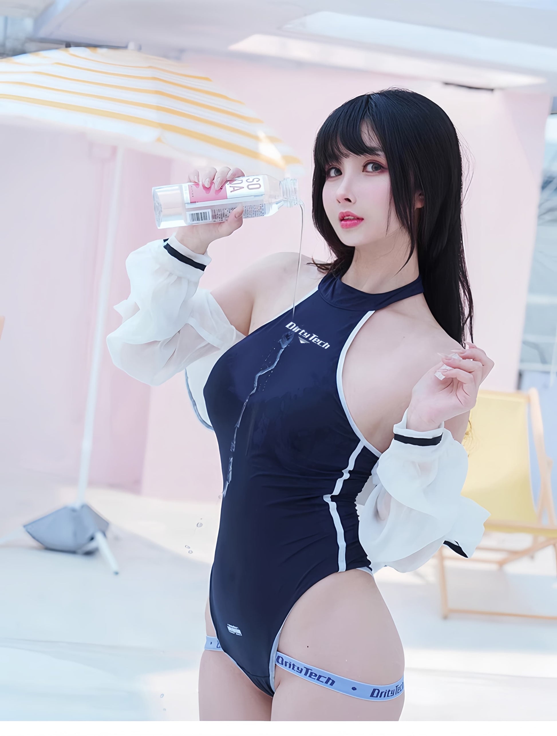 Anime Style JK One Piece Swimsuit with Jacket Spandex Racing Suit Wet Suit - www.Shopthatapp.com
