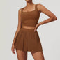 Tennis Skirt set Athletic Sports Workout Pleated Skort Outfit Women - www.Shopthatapp.com