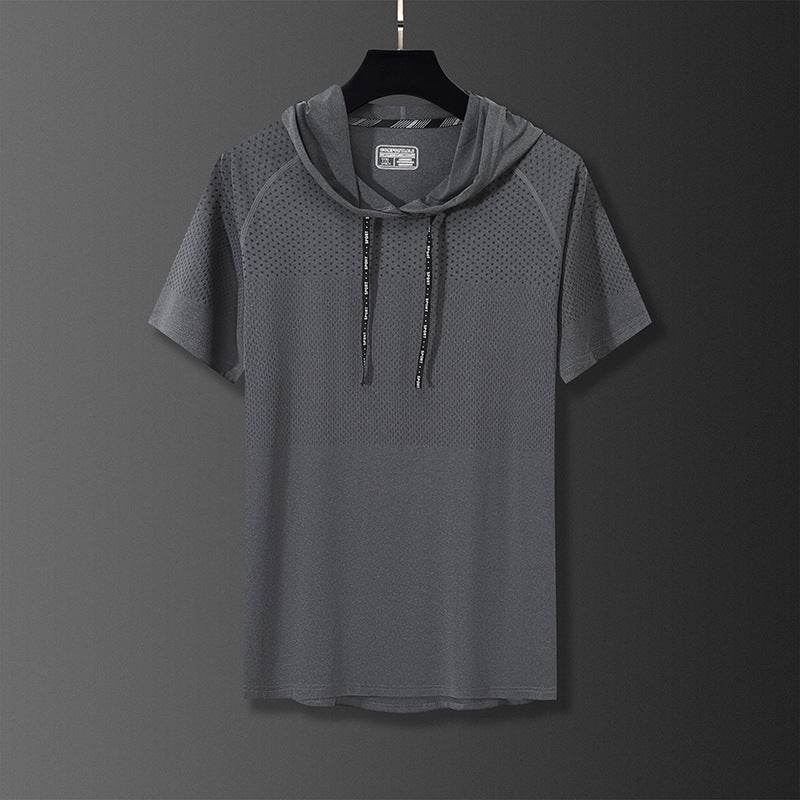 Quick-drying Hooded High Elastic Exercise Men's Workout Shirt - www.Shopthatapp.com