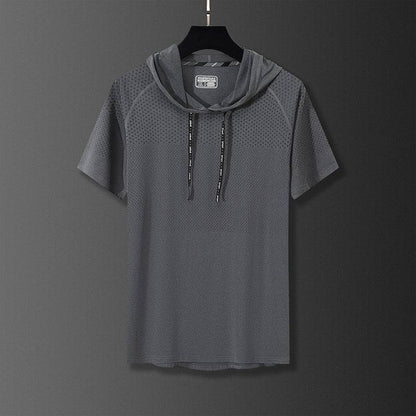 Quick-drying Hooded High Elastic Exercise Men's Workout Shirt - www.Shopthatapp.com