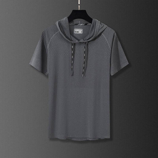 Quick-drying Hooded High Elastic Exercise Men's Workout Shirt - www.Shopthatapp.com