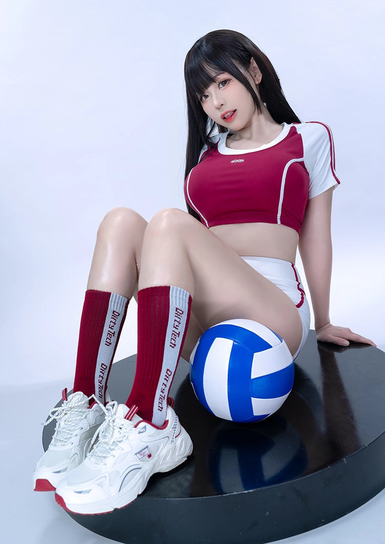 Anime Style 3-Piece Short Gymnastics Uniform Volleyball Sports Activewear - www.Shopthatapp.com