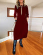 Autumn And Winter New All-matching Solid Color Loose Round-neck Long-sleeved Dress Women - www.Shopthatapp.com