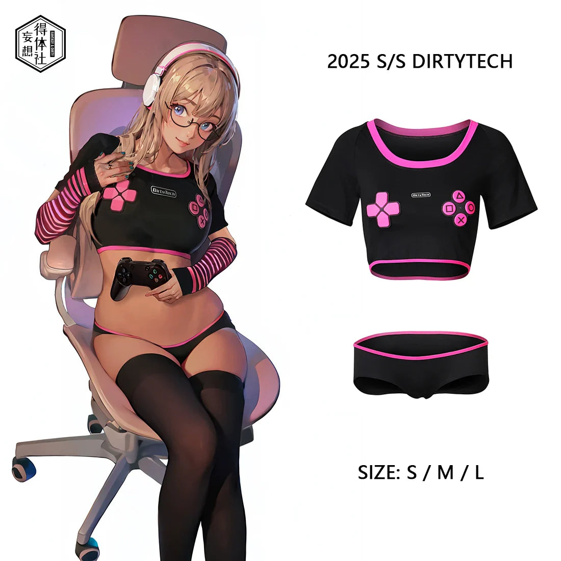 Anime eSports Gaming Style Crop Top with Low Rise Shorts Cosplay Costume Set - www.Shopthatapp.com