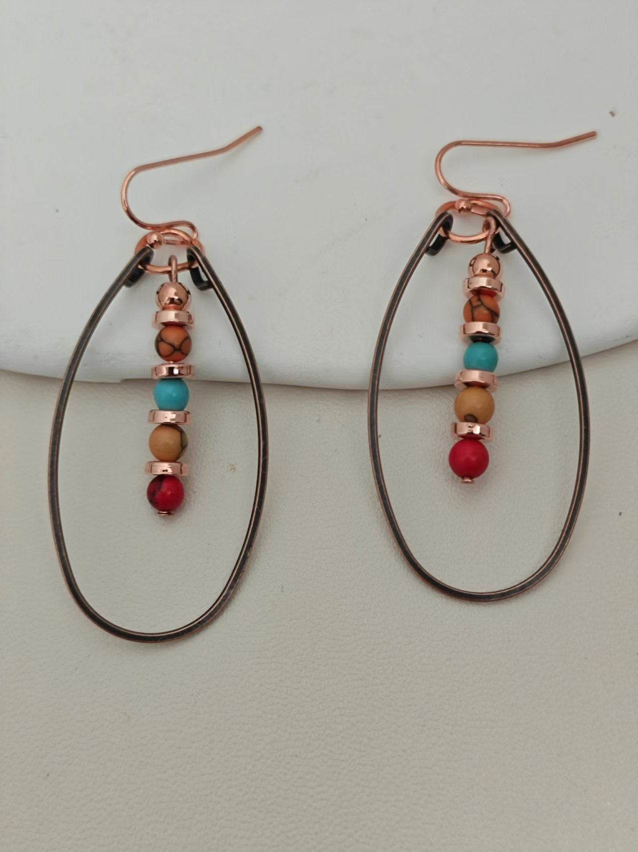 Turquoise Beaded Bohemian Vintage Earrings - www.Shopthatapp.com