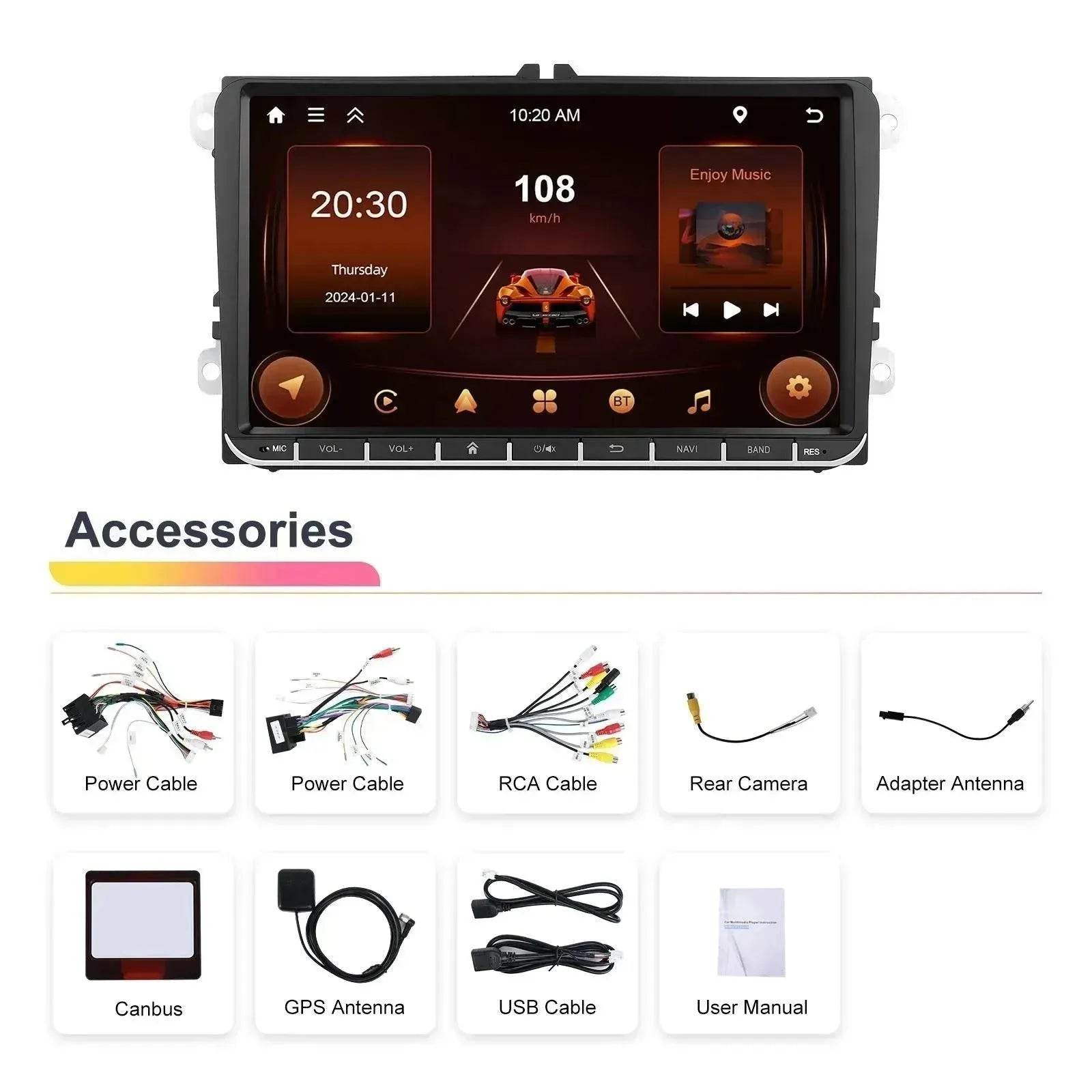 Smart All-in-one car Navigation player 2 64 Central Car Control, GPS, Phone-mirror link, Music Player, Rear View Camera, Global Weather Display, FM/RDS Radio, Driving Recorder Built-in wifi Connection - www.Shopthatapp.com