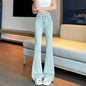 High Waist Light Blue Bootcut Jean pant women Flared Denim Pant - www.Shopthatapp.com