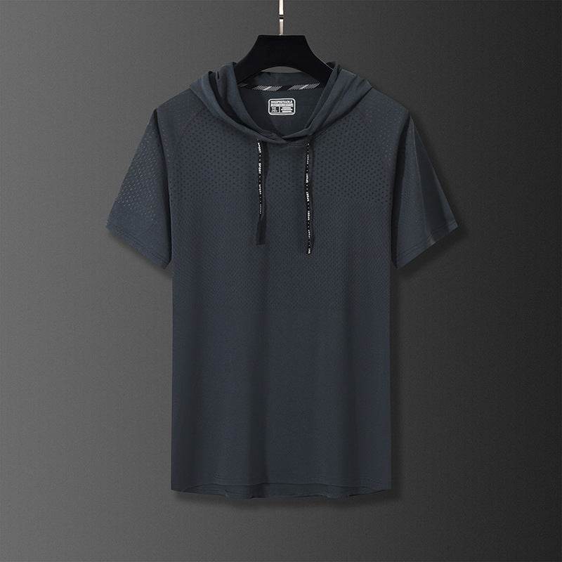 Quick-drying Hooded High Elastic Exercise Men's Workout Shirt - www.Shopthatapp.com