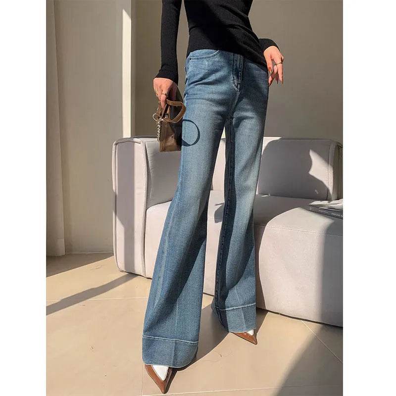 French Style Temperament Retro Washed Baggy Jeans Pant For Women - www.Shopthatapp.com