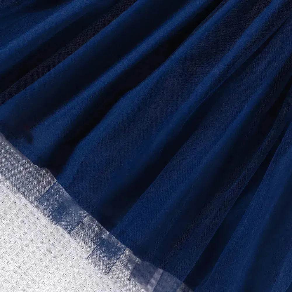 Girls Puff Sleeve Flower Printed Mesh Dress Baby girl dress gown - www.Shopthatapp.com