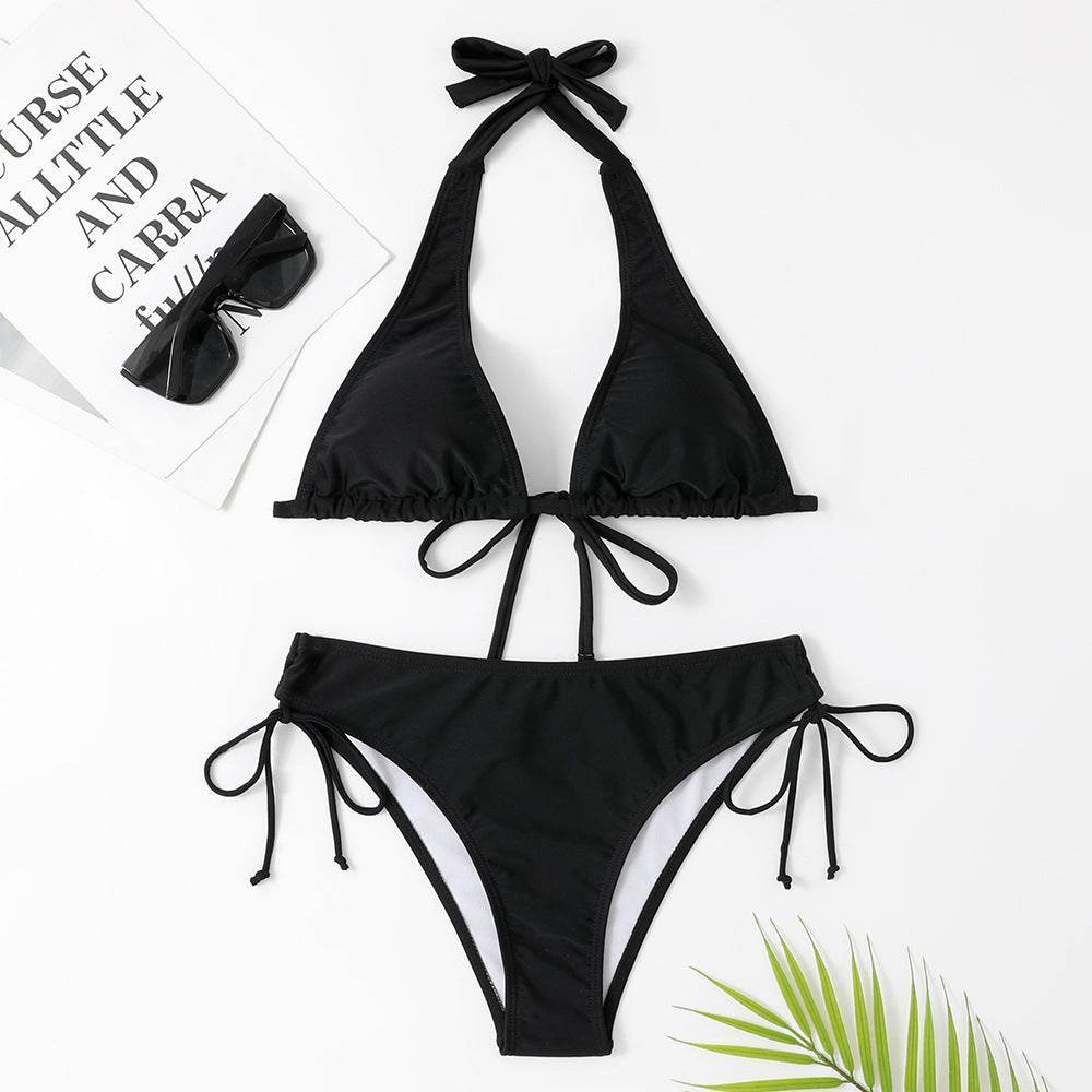Sexy Bikini Swimsuit Strap Solid Color - www.Shopthatapp.com