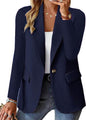 Fashion Casual Women Blazer Long-sleeved Solid Color Casual Cardigan Small Suit Jacket For Women Elegant Office Lady Outerwear - www.Shopthatapp.com