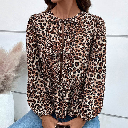 Casual Loose Lantern sleeve Buckle blouse Top For Women - www.Shopthatapp.com