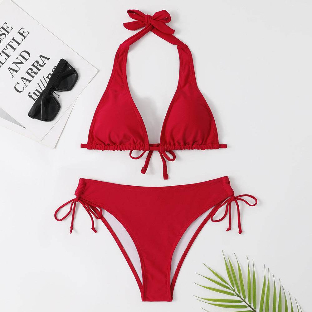 Sexy Bikini Swimsuit Strap Solid Color - www.Shopthatapp.com