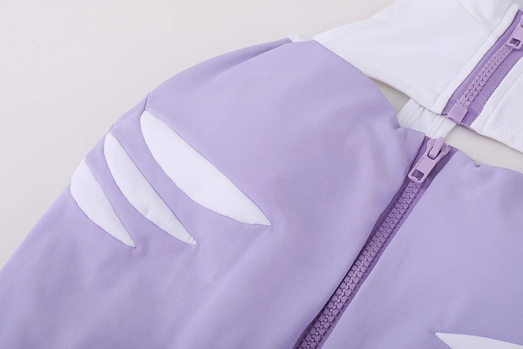 Anime Style The Purple Shark Jumpsuit Yoga Pants Full Body Sexy Fitness Active Wear - www.Shopthatapp.com