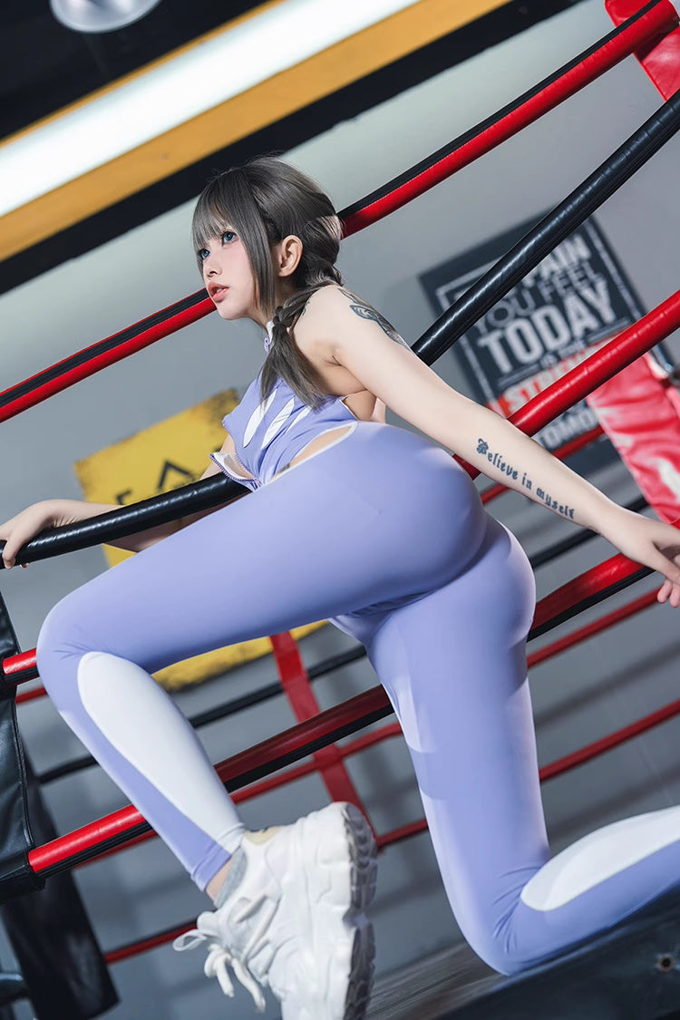 Anime Style The Purple Shark Jumpsuit Yoga Pants Full Body Sexy Fitness Active Wear - www.Shopthatapp.com