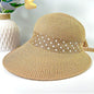 Summer Women's Wide Brim Bowknot All-Match woven Sun Hat