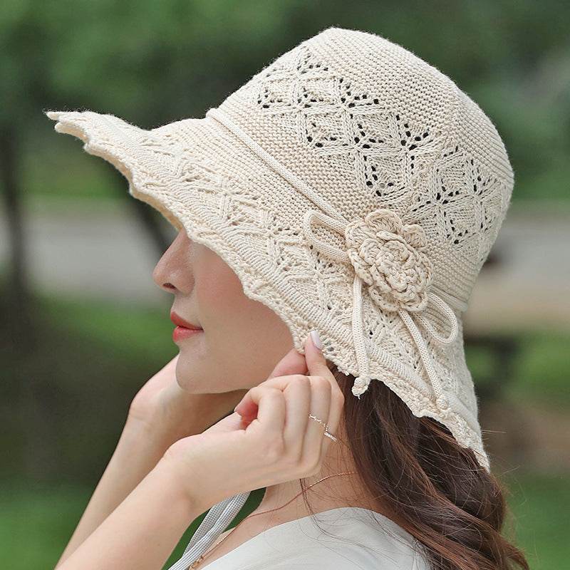 New Summer Outdoor Sunshade UV Protection Wide Brim Crotchet Sun Hat with neck flap for women - www.Shopthatapp.com