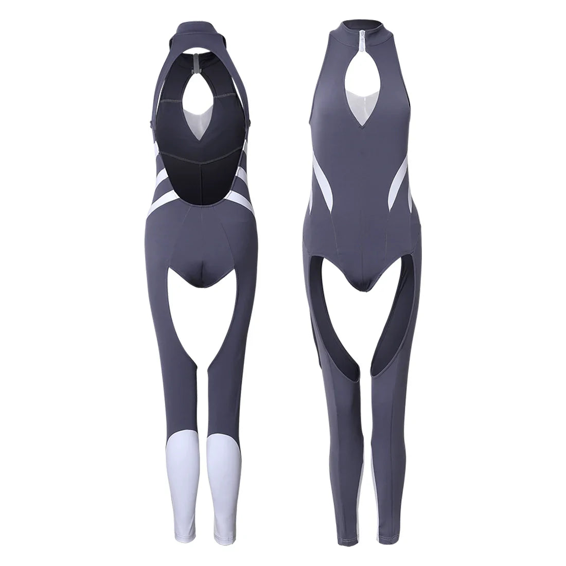 Anime Style the Grey Shark Jumpsuit Yoga Pants Full Body Sexy Fitness Active Wear - www.Shopthatapp.com