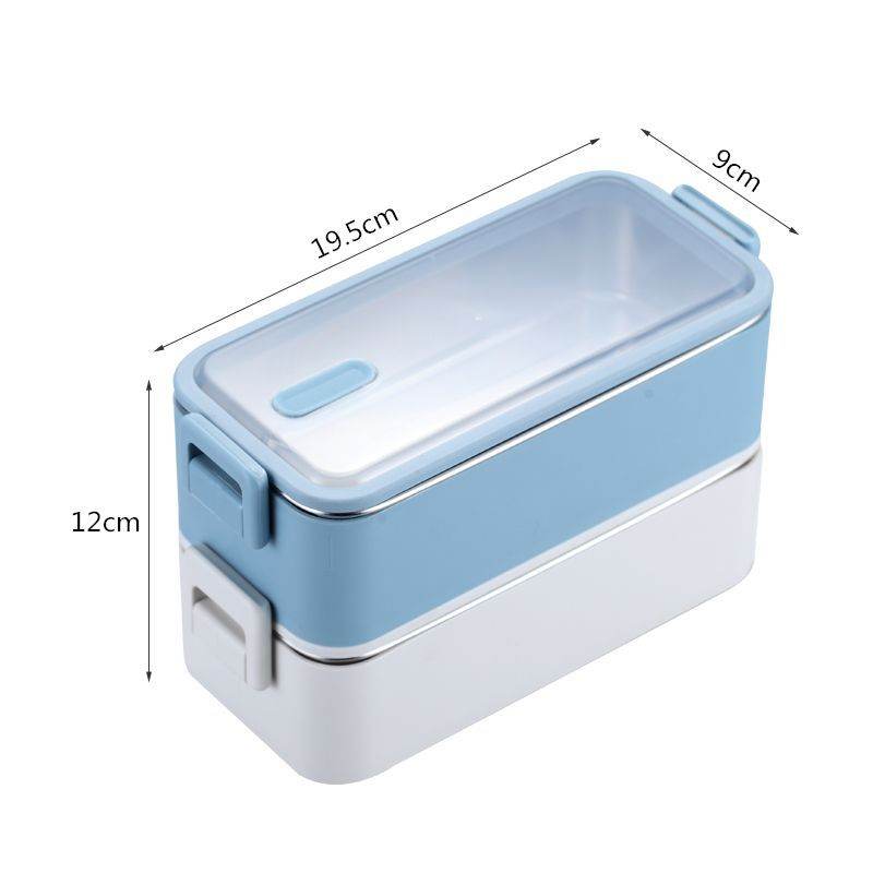 Portable Stainless Steel Double Layer Kids Lunch Box - www.Shopthatapp.com
