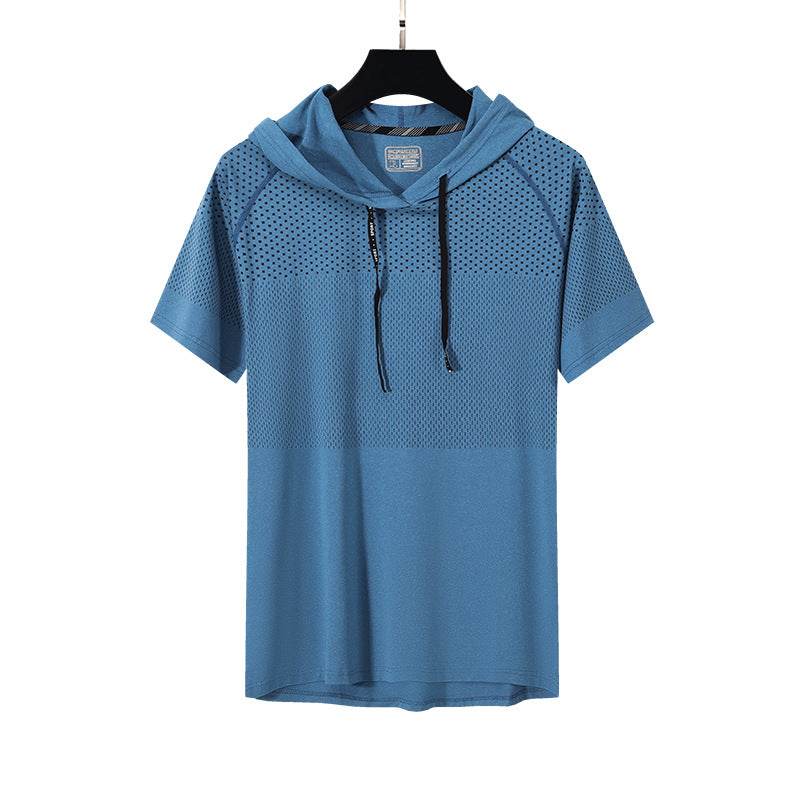 Quick-drying Hooded High Elastic Exercise Men's Workout Shirt - www.Shopthatapp.com