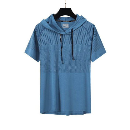 Quick-drying Hooded High Elastic Exercise Men's Workout Shirt - www.Shopthatapp.com