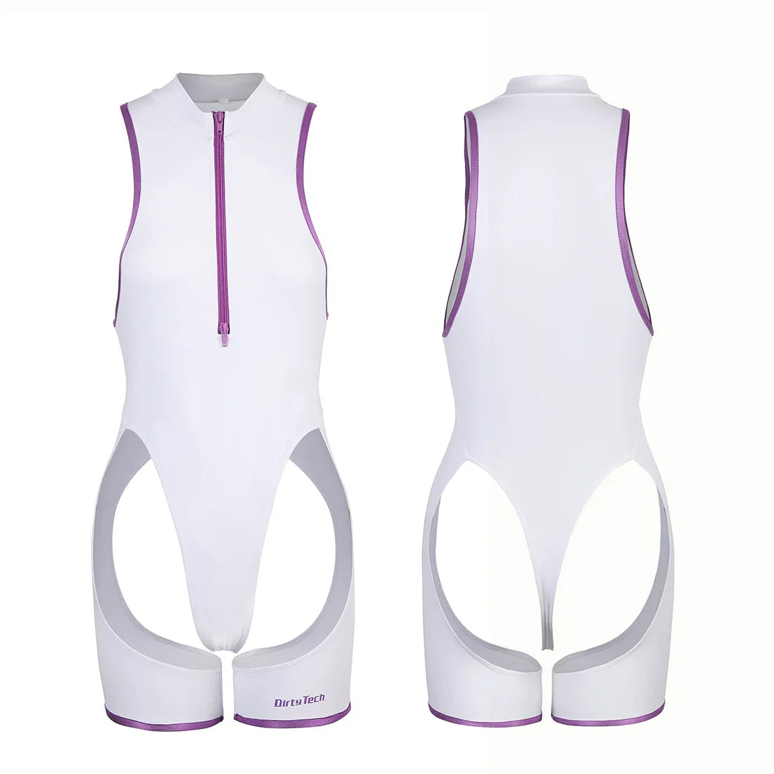 Anime Style Sexy One-piece Swimsuit Front Zipper Spandex Racing Swimwear Bodysuit - www.Shopthatapp.com