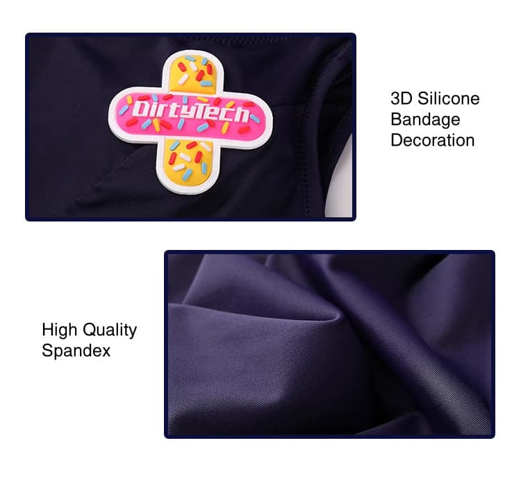 Japanese Anime Sailor Style Two-Piece Uniform Swimsuit Set with Bandage Design - www.Shopthatapp.com