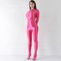 Front Zipper Spandex Nylon Full Bodysuit Zentai Shinny Jumpsuit with Triple-Zipper - www.Shopthatapp.com