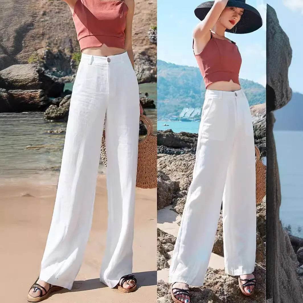Fashion Summer Casual High waist plain trouser Pants For Women - www.Shopthatapp.com