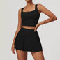 Tennis Skirt set Athletic Sports Workout Pleated Skort Outfit Women - www.Shopthatapp.com