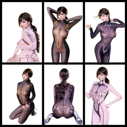 Anime Style Super Hero Eve Sheer 10D Nylon Full Bodysuit Body Stocking Lingerie - www.Shopthatapp.com