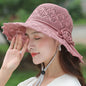 New Summer Outdoor Sunshade UV Protection Wide Brim Crotchet Sun Hat with neck flap for women - www.Shopthatapp.com
